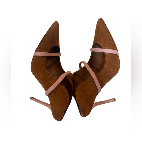 Malone Souliers Maureen Brown Suede & Pink Patent Pumps EU 38 (US 8) - Picture 3 of 9